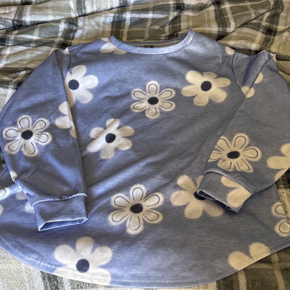SHEIN Purple Floral Women’s Crewneck